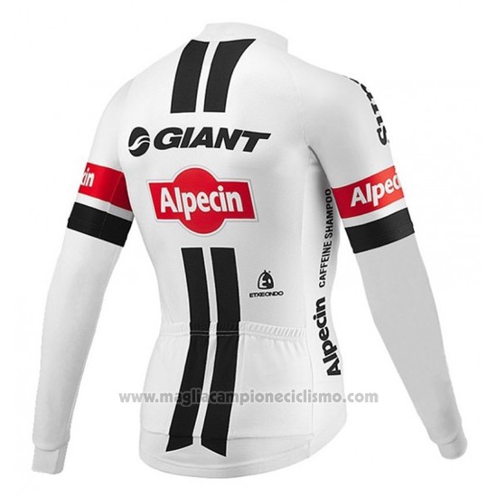 2016 Abbigliamento Ciclismo Giant Alpecin Nero e Bianco Manica Lunga e Salopette